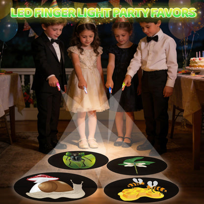 Sauyoza 36 Pack Bug Party Favors LED Finger Lights, Birthday Goodie Bags, Insects Glow in the Dark Bulk for Classroom Rewards, Party Supplies & Treasure Box Gifts