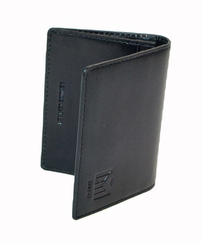 muzaf Premium Leather card holder, compact, 5 slots, hand stitched (Sand Black)