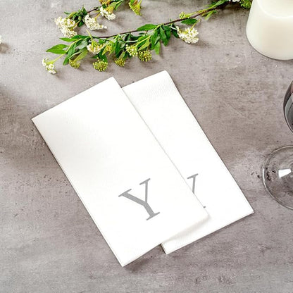 Luxenap 15.8 X 7.9 Inch Linen-Feel Guest Towels, 2000 Lettered Hand Towels