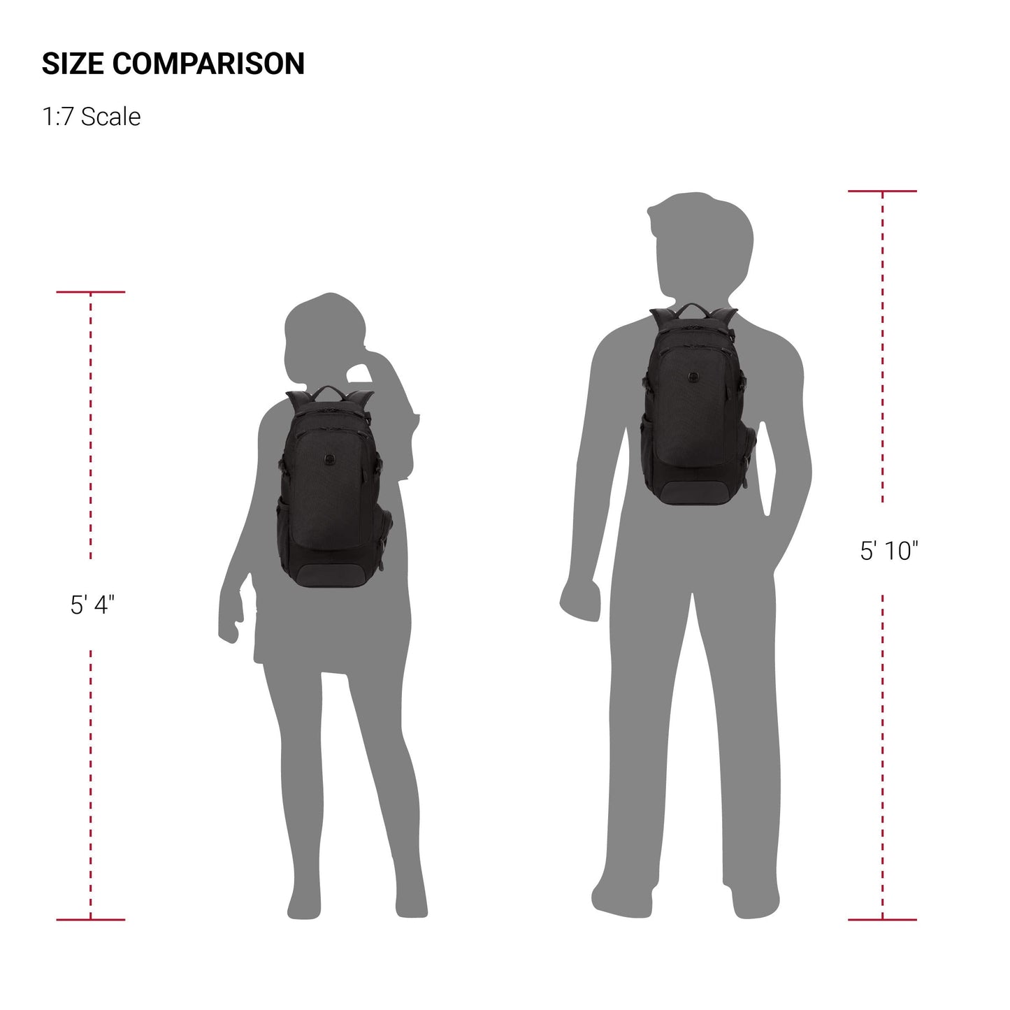 SwissGear 3598 Backpack, Narrow Daypack, Ideal for Commuting and College
