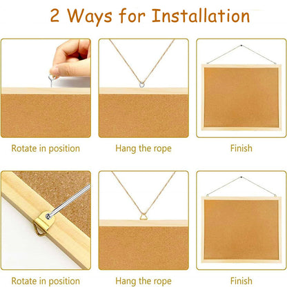 Lyellfe 3 Pack Cork Boards for Walls, 24''L x 16''W Large Bulletins Board with Frame, Push Pins, Thick Notice Board for Office School Home Decor, Two-Side Cork