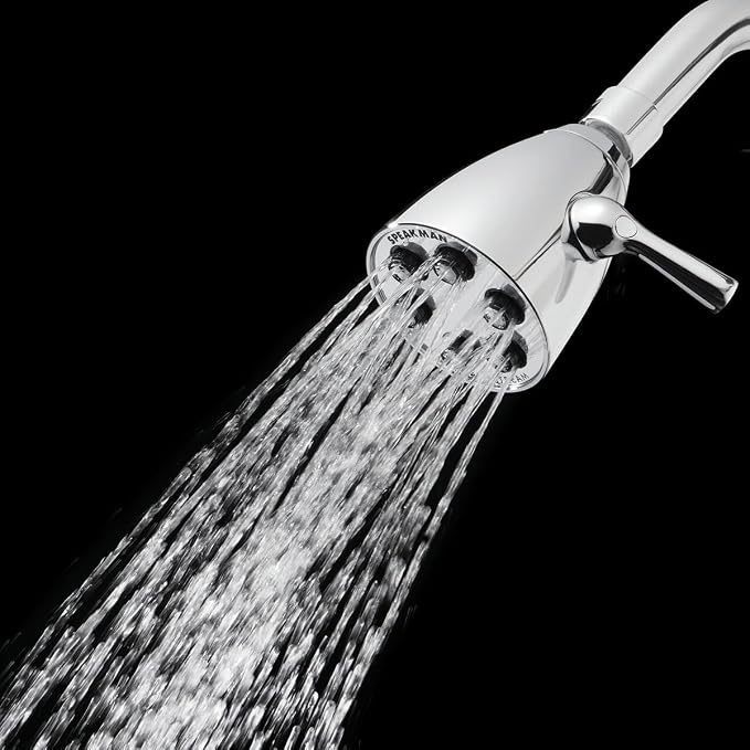 Speakman S-2252 Signature Icon Anystream Adjustable High Pressure Shower Head-2.5 GPM Solid Brass Replacement Bathroom Showerhead, Polished Chrome Finish