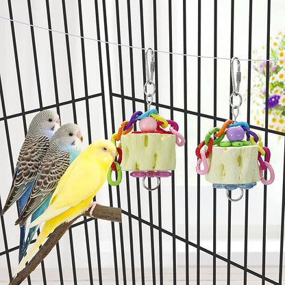 Litewoo Bird Beak Grinding Stone Molar Mineral Block Toy Bird Cage Accessories for Bird Parrot Budgie Parakeet Cockatiel Lovebirds Conures Finch Hamster Rat (1Pcs)