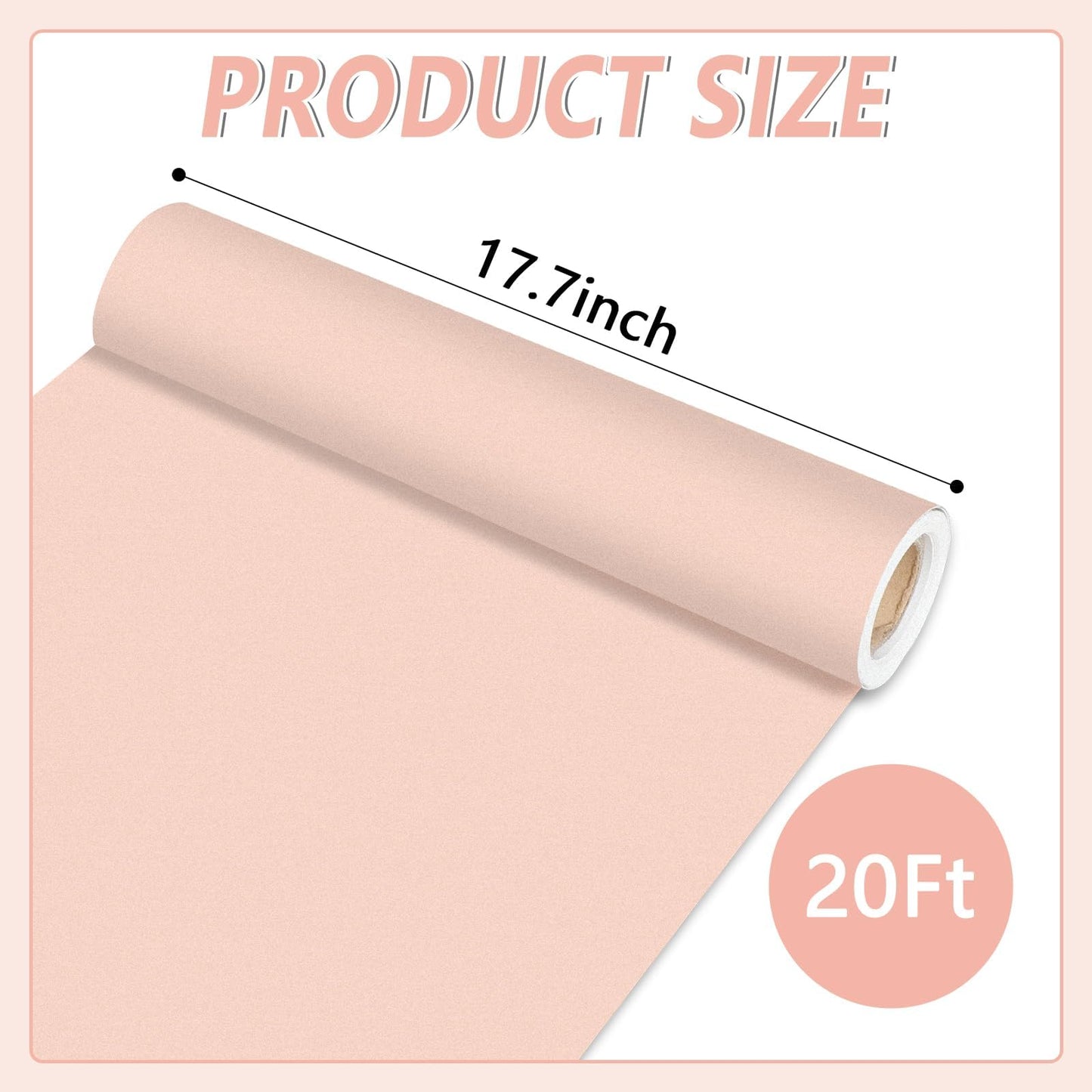 Qyeahkj Pink Bulletin Board Paper Roll Girl Blush Pink Bulletin Board Background Paper Fade Resistant Classroom Decoration Poster Art Craft Home Wall Education Decoration Supplies 17.7in x 20ft