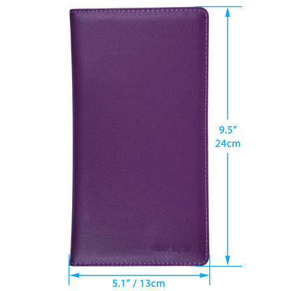 Wisdompro Car Registration and Insurance Holder - Premium PU Leather Vehicle Glove Box Organizer Wallet for Document, License, Card and Other Essentials (Purple)