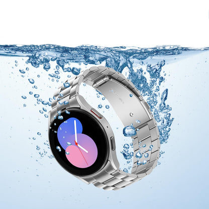 Anlinser No Gap Bands Compatible with Samsung Galaxy Watch 7/6/5/4/FE Band 44mm 40mm/Watch 6 Classic Band 47mm 43mm/Watch 5 Pro 45mm/Watch 4 Classic, 20mm Metal Strap for Women Men, Silver