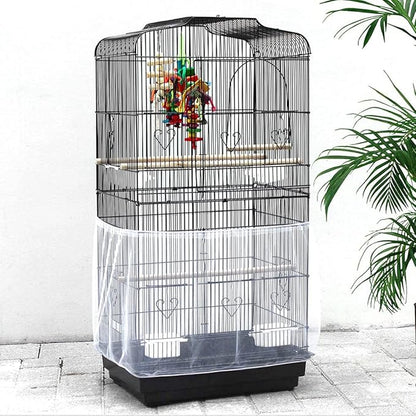 Universal Bird Cage Seed Catcher,Seed Catcher Guard Net Cover,Parrot Nylon Mesh Net Cover,Soft Airy Cage Net Stretchy Skirt for Round Square Cages