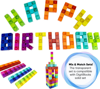 BrainSpark 48PCS Multi-Color DigitBlocks Magnetic Building Cubes STEM Montessori Magnet Blocks for Kids, Educational Building Block Construction Toy Set for Boys & Girls Ages 3-9