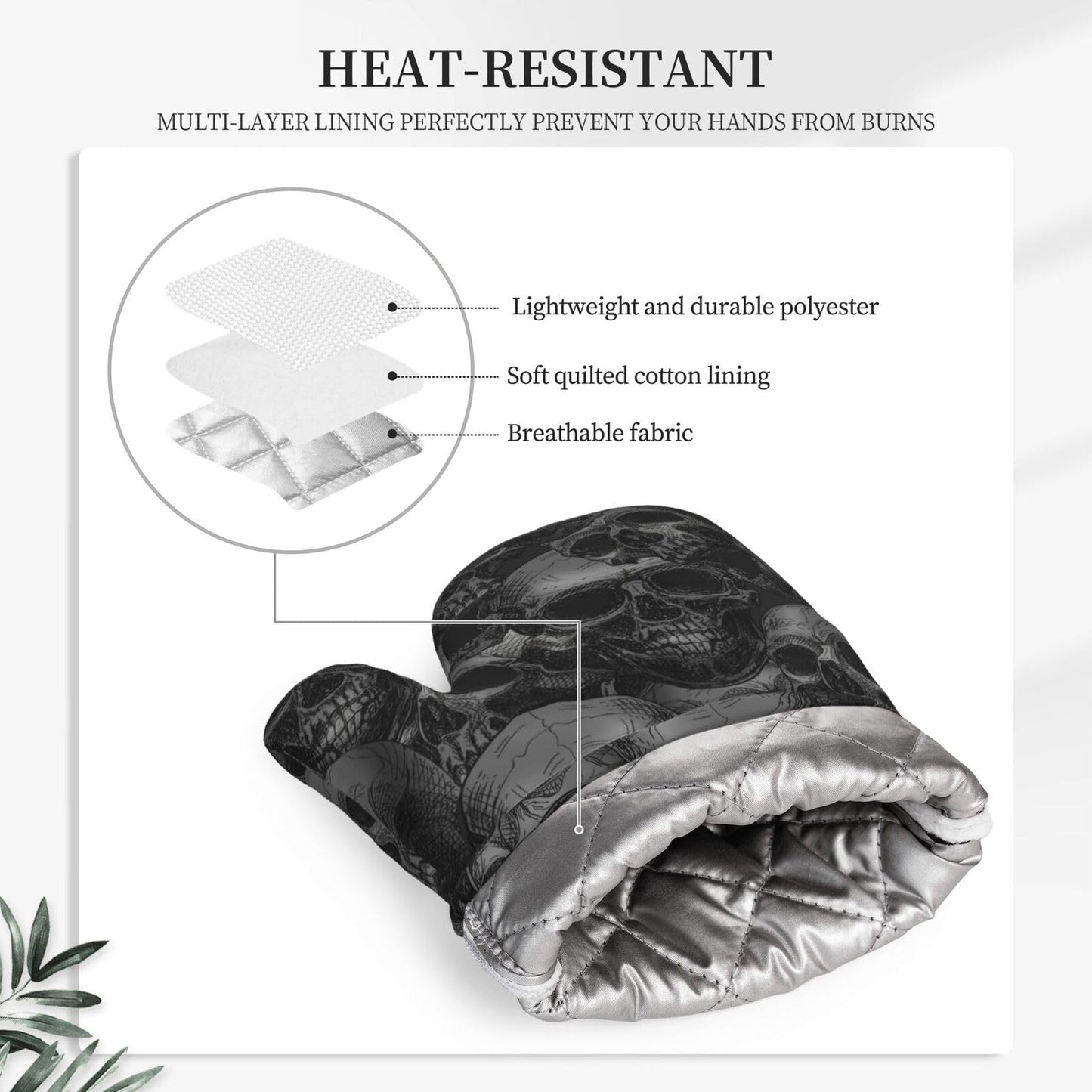 Scary Skull Halloween Horror Oven Mitts And Pot Holders Set Of 4 Silicone Heat Resistant Oven Mitten Potholders Non Slip Gloves Kitchen Decor For Bbq Cooking Grilling Baking