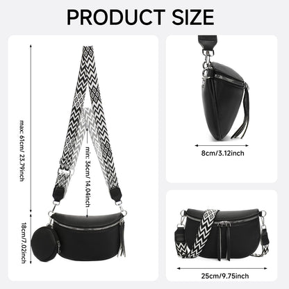 GAEKEAO Crossbody Bag for Women Bum Bag Belt Purse Spacious Handbags Vegan Leather Fanny Packs With Shoulder Strap