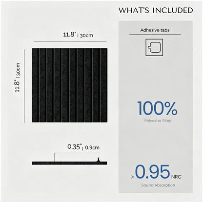 Felt Bulletin Board 36"x 24"-6 Felt Tiles Cork Board Wall Panels Home Office Wall Fabric Pin Board for Classroom/Kids Art Display/Photo Picture Wall/Acoustic,Self-Adhesive,Black