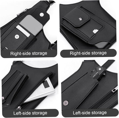Premium Leather Shoulder Bag, Double Shoulder Armpit Bag, Anti-Theft Hidden Adjustable Strap Holste, Underarm Strap Wallet (Black)