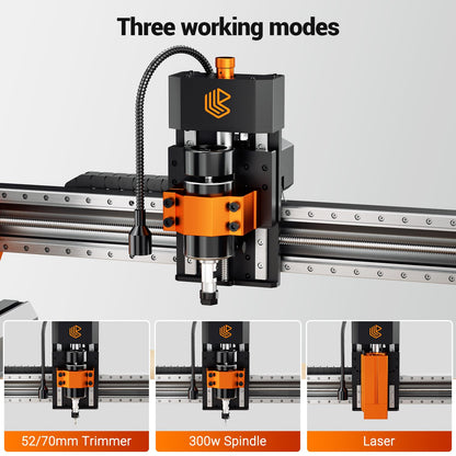 Artsian 01 CNC Router Machine 12000 RPM 300W GRBL Control 3-Axis Engraving 0.1mm Accuracy Spindle Laser Mode Switch Industrial Workrange 16.53''x16.53''x3.54'' Engraver 98% Pre-Assembled