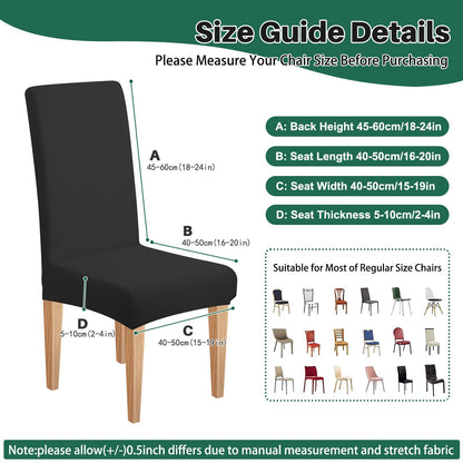 Dioxide High Stretch Chair Covers for Dining Chairs, Washable Dining Chair Covers Set of 4, Soft Dining Chairs Seat Covers, Parsons Chair Slipcover Protectors for Home Hotel Restaurant Banquet