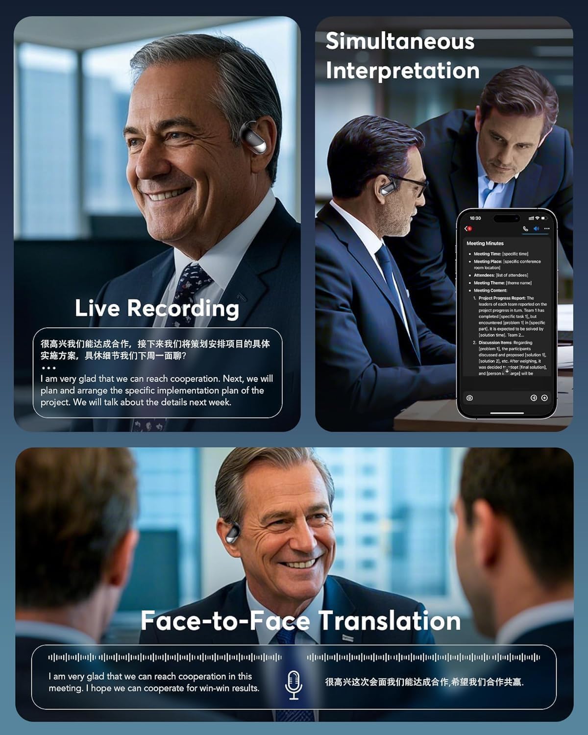 Paekole AI Translation Earbuds, Real-Time Two-Way Translator in 198+ Languages, Audifonos Traductores Inglés Español, 3-in-1 Translating Headphones for Travel, Business & Learning