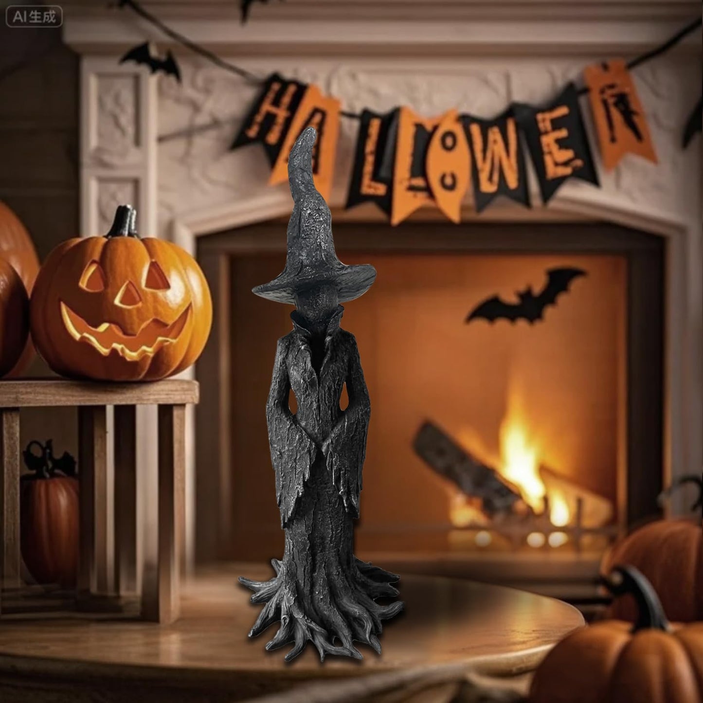 YDYRXBL Halloween Witch Statue - 7.28 Inch Hand-Painted Gothic Figurine, Resin Witch Figurine Dark Fantasy Figurines Halloweens Indoor Decorations