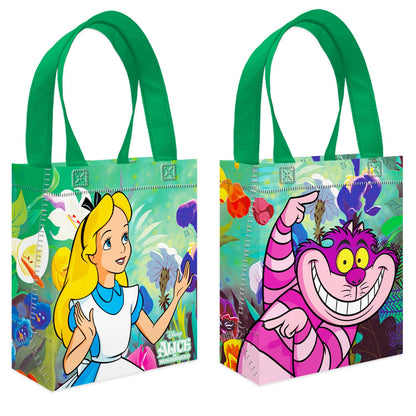 Disney Alice in Wonderland Party Favor Bags Set – 24 Pack 8" Goodie Bags for Kids Bulk Reusable Mini Totes Alice in Wonderland Birthday Party Supplies
