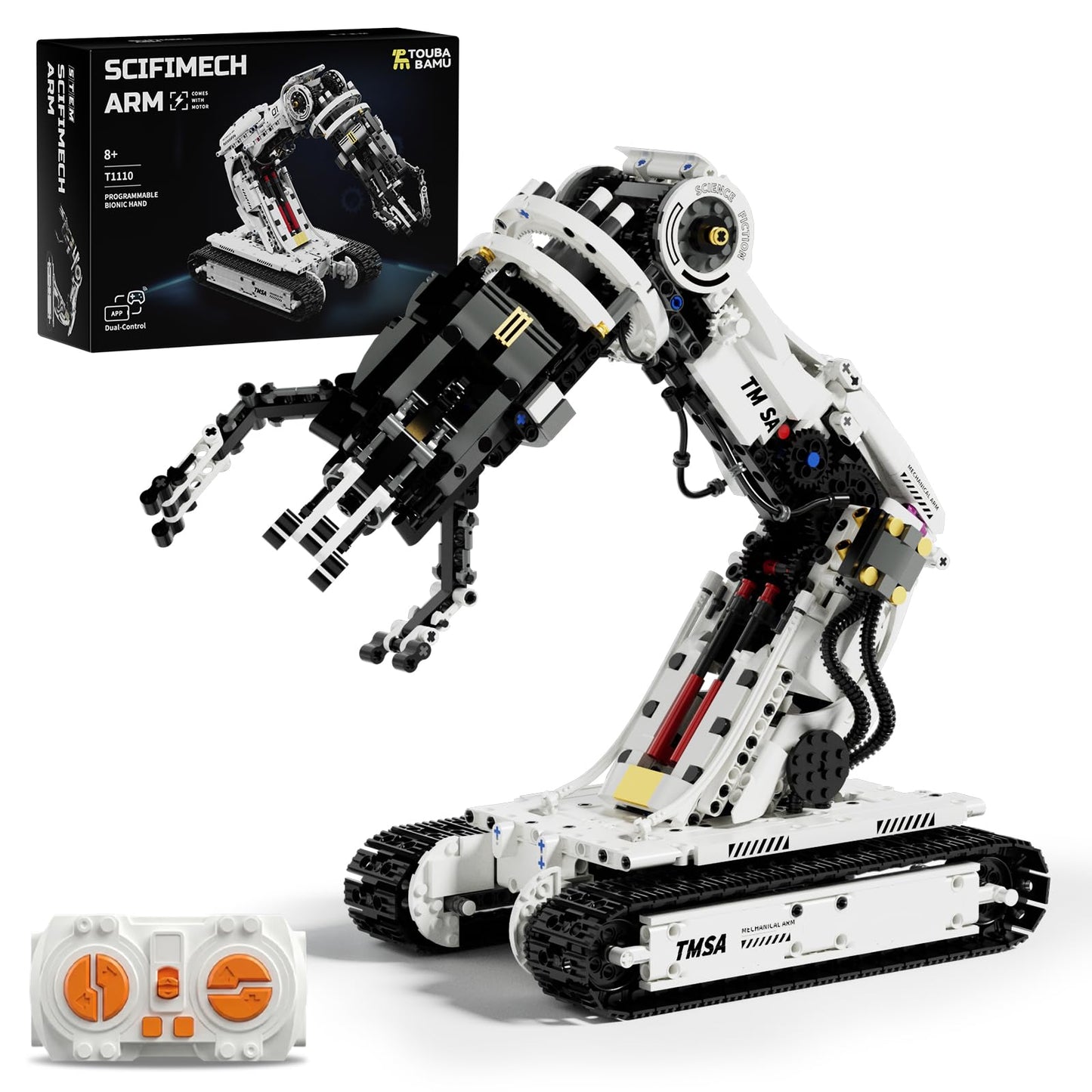 DOLIVE Technical Tracked Robot Arm, STEM Building Block Set for Kids Ages 8-14, Remote Control and App Controlled Mechanical Hand, Birthday Gift for Boys 8 9 10 11 12+ Years Old