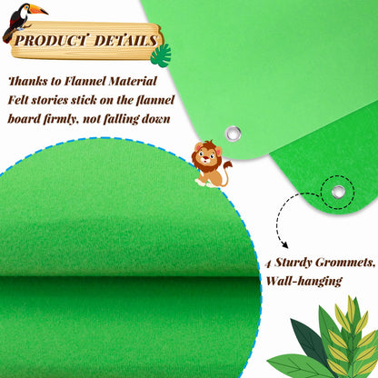 Craftstory 3.5 Feet Flannel-Board for Toddlers Preschool as Kids Felt Stories Activities Play Kits Wall-Hanging Birthday Gifts (Green)