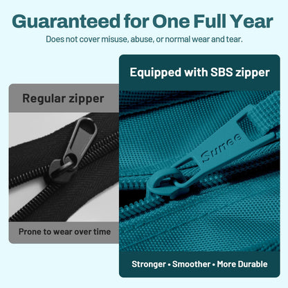 SUNEE Zipper Binder 1 Inch, Removable 3-ring binder, 175-Sheet Capacity, 5-Tab Dividers Expanding File Folder, Small Binder Bag Organizer Storage for Student School Classroom Supplies, Dark Teal-Green