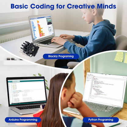 ESP32 Motion-Sensing Glove Supports Arduino, ACECode & Python，DIY Robotic Mechanical Hand STEM Toy Starter Kit Five Fingers Arm for Robot Kit Control, Science/Coding/Programming Set