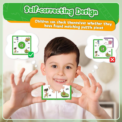 Edulok Phonics Puzzle Games, Spelling Games, Phonics Flash Cards, Sight Word Flash Cards for Toddlers, Learning Educational Toys, Kids Preschool Learning Activities, Homeschool Supplies, Learn to Read