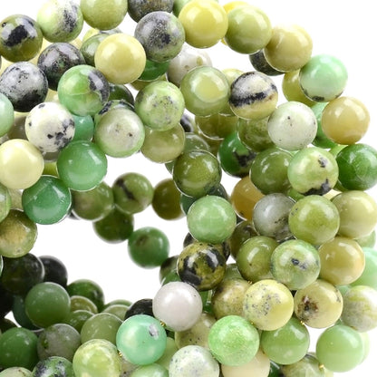 100Pcs Natural Crystal Beads Stone Gemstone Round Loose Energy Healing Beads with Free Crystal Stretch Cord for Jewelry Making (Australian Chrysoprase, 6MM)