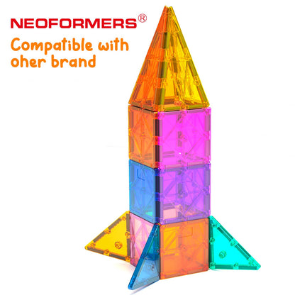 NEOFORMERS Magnetic Tiles Building Block Set: 16PCS Isosceles Triangle Expansion Pack Construction Building Blocks, Starter Set for Kids Ages 3+