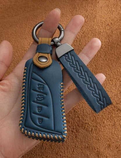 YINEOR for Lexus Key Fob Cover Leather Car Key Case Keychain Fob Holder Compatible for Lexus ES350 ES300h UX200 UX250h LS500 LS500H LC500 LC500h GX460 RX350h 2018-2026 (Blue)