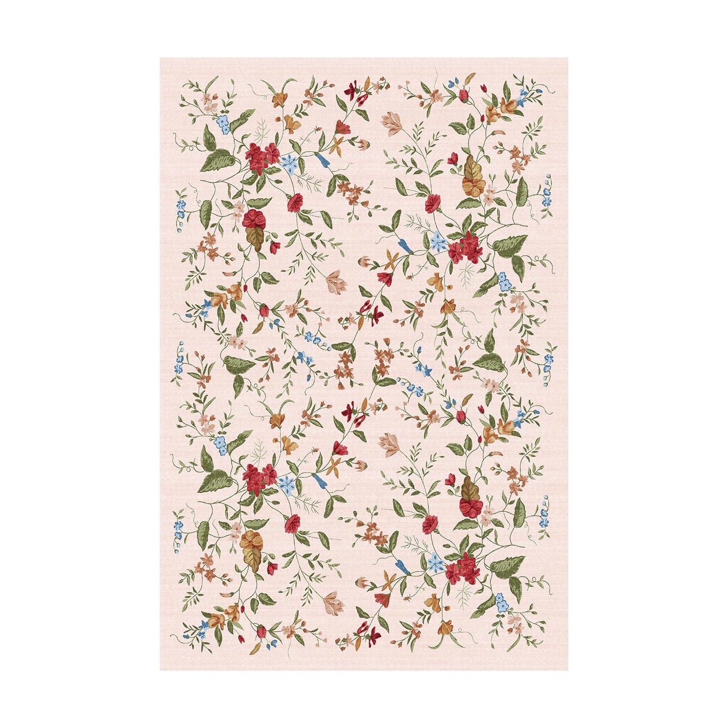 Triohero Bedroom Rug 4x6 Washable Non Slip Area Rug Bohemian Carpet Stain Resistant Spillproof Polyester Floral Area Rug Foldable Pet & Kid Friendly 4x6 Rug for Living Room, Bedroom, Kitchen