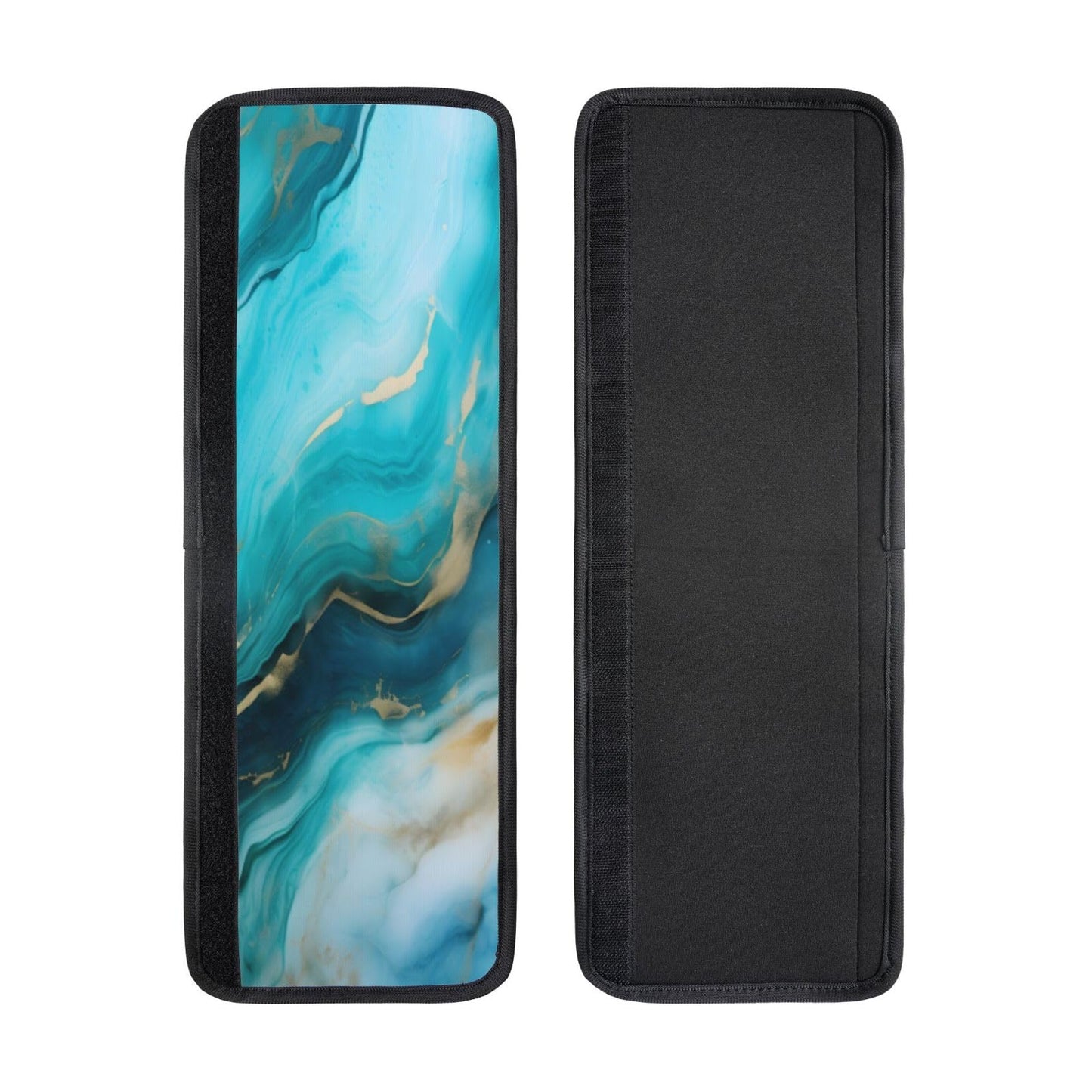 Edafol Teal Turquoise Liquid Marble 2 Pcs Refrigerator Door Handle Covers Set of 2 Non Slip Kitchen Appliance Fridge Handle Cover Oven Microwave Dishwasher Handle Dust Covers Protector