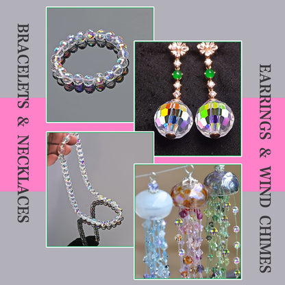 Crystal Glass Beads for Jewelry Making, 80 Pieces Crystal Beads, 10mm Glass Beads, Round Faceted Beads Bulk for Craft Necklace Bracelet Earring (AB Color)