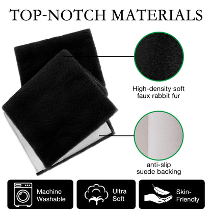 duduta Black Faux Fur Table Runner 48 inches Long, Luxury Fluffy Dresser Runner Nightstand Covers Halloween Wedding Holiday Decor