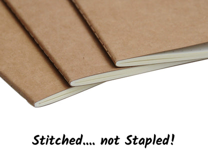 WANDERINGS Blank Regular Size Travelers Notebook Inserts | 4.25" x 8.25" (11 x 21cm) | 100 GSM Paper | 3 Hand-sewn Booklets/180 Pages | Travelers Notebook Refills for Journals, Diaries, Planners