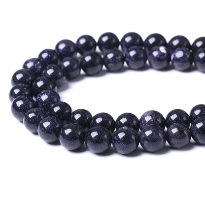 90PCS 4MM AAA Blue Sand Stone Beads Natural Gemstone Bead Crystal Healing Energy Jewelry Making DIY 17 inches