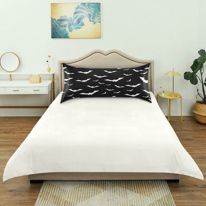 Dalzium Satin Pillowcase for Hair and Skin, Halloween Bats Silk Pillowcase Soft and Cozy Body Pillow Covers, King Size Satin Pillow Cases with Envelope Closure(20x40 Inch), 1PC
