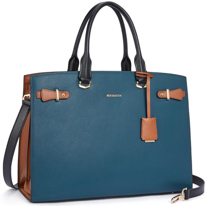 BOSTANTEN Briefcase for Women 15.6 Inch Genuine Leather Laptop Briefcase Shoulder Work Tote Bag Purse