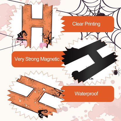 JarThenaAMCS 19Pcs Happy Halloween Garage Magnets Decoration Pink Cute Ghost Garage Door Decals Halloween Magnetic Refrigerator Stickers for Party Home Car