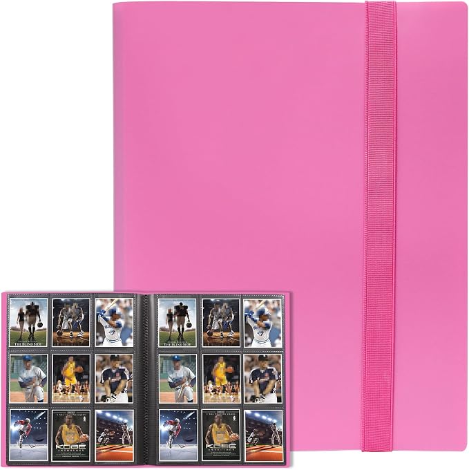GEAoffice Card Binder 9 Pocket, 360 Pockets Trading Card Album Folder for Standard Cards, Side Loading Collection Folder for MTG, TCG, Sports (Rose Pink)