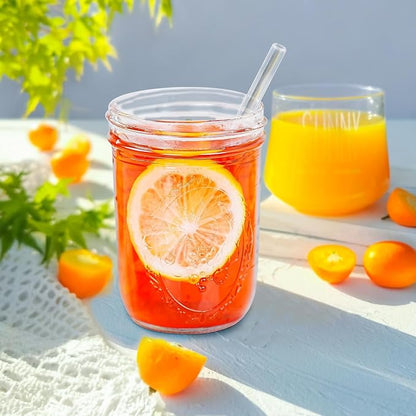 Miuyhji Mason Jars 16 oz with Lids, 12Pcs Wide Mouth Glass Canning Jars with Airtight Lids and Bands, Overnight Oats Containers for Pickling, Freezing, Preserving, Meal Prep, Jar Décor