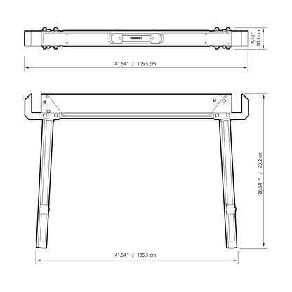 ToughBuilt - Sawhorse with 2x4 Support Arms 1100 LB Capacity - Heavy Duty Construction with Fast Open Legs and Easy Grip Handle - (TB-C500)