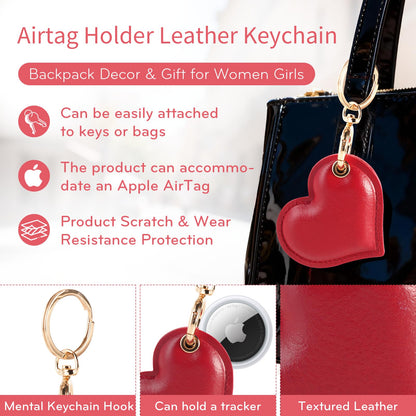Leather Charm Keychain Holder Case Compatible with AirTag,Cute Protective Star-Shaped Cover with Luxe Ring Clip,Finder GPS Tracker Case for Wallet Keys,Bag,Pets(Golden)