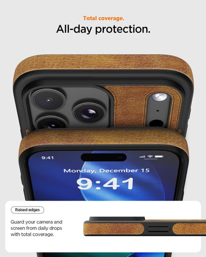 MOLLNSSN Magnetic for iPhone 17 Pro Max Leather Case, [Compatible with Magsafe] Business Classic Style Shockproof Men Women，Protective Slim fit Phone Cover for iPhone 17 Pro Max, Brown