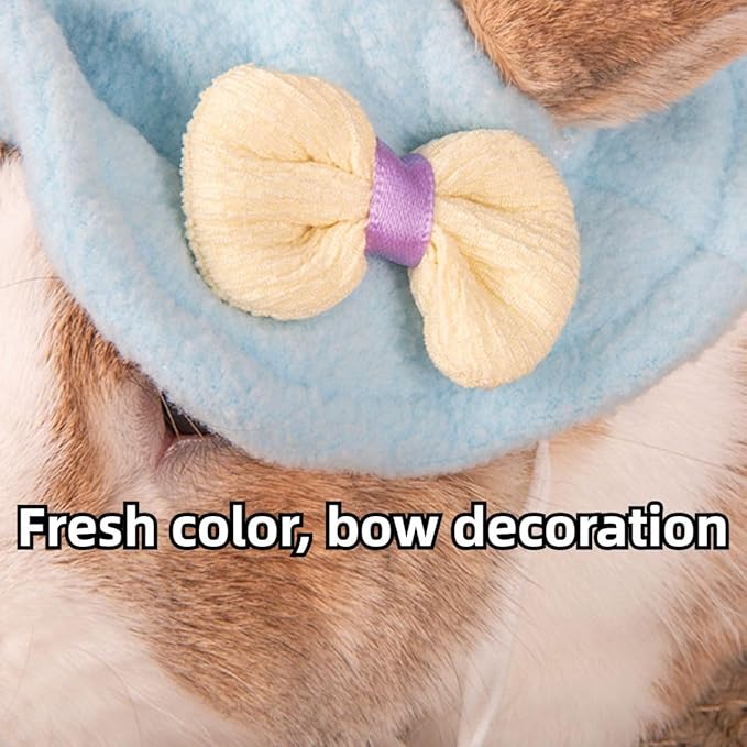 Guinea Pig Clothes,Rabbit Harness,Ferret Bunny Clothes with Pet Rabbit Harness and Leash Mini Hat Bag Cute Brooch for Kitten Small Animal Collars (Blue)