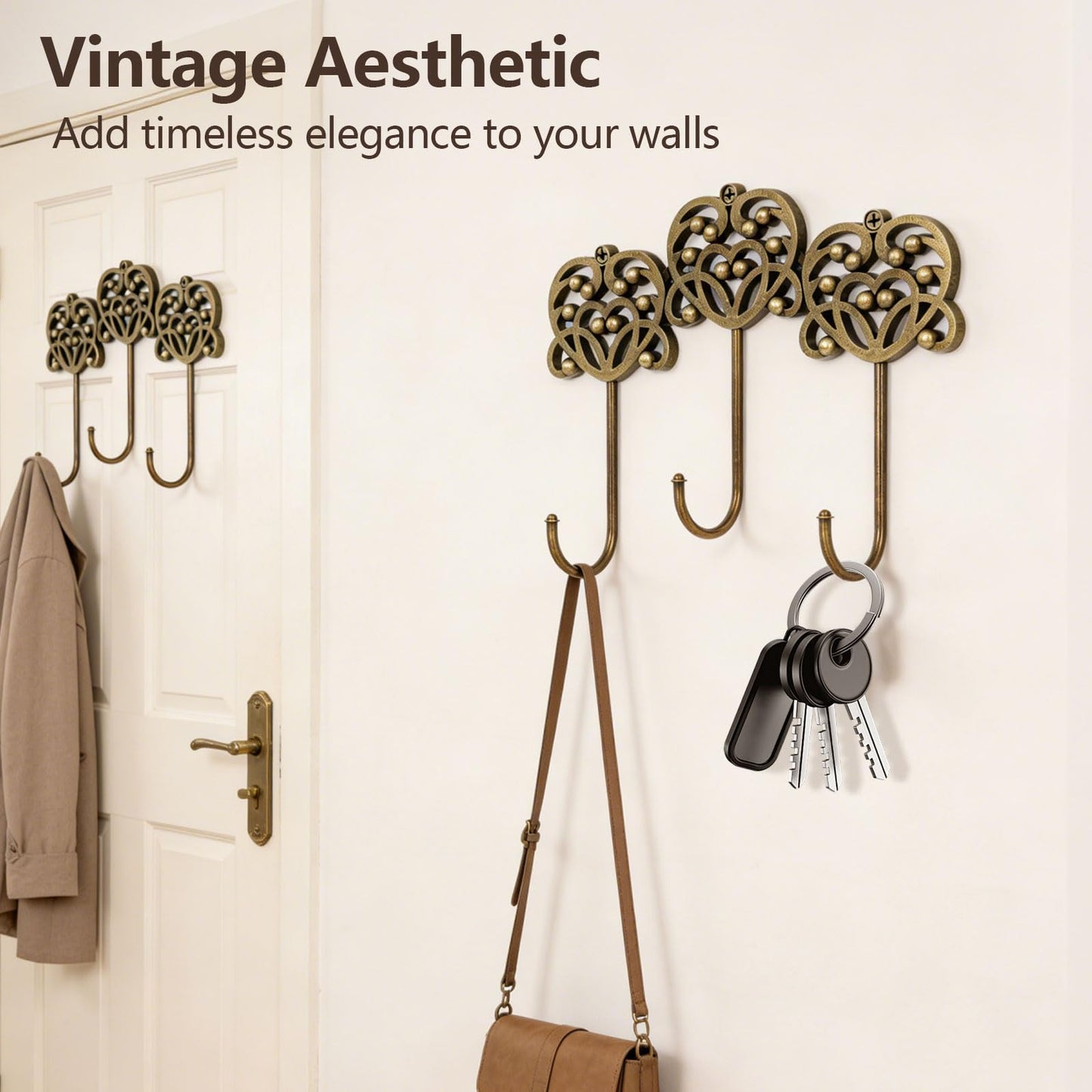 Ybenlld 1 PCS Retro Theme Bat Wall Hooks, Zinc Alloy Wall Mounted Hanging Racks, Decorative Coat Hooks for Keys, Towels, Clothes, Scarf, Bag