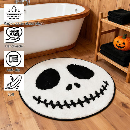 PASUXI 24 inch Skull Halloween Rug - Halloween Bath Mat for Bathroom, Halloween Bathroom Decor, Halloween Theme Rugs
