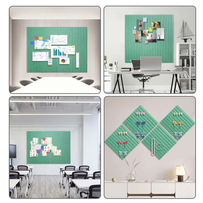 Large Cork Board for Office Decor, 48"x 36" - 1/2” Thick Felt Bulletin Board, 12 Pack Felt Board with Safe Removable Adhesive Tabs, Pin Board Cork Boards for Walls - Jade Green