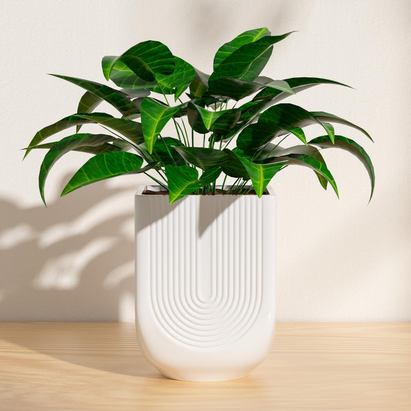 XiHuaer Ceramic Planter, 6 Inch Plant Pot with Drainage Hole, Indoor Outdoor Planter Flower Pots, White Pot for Plants