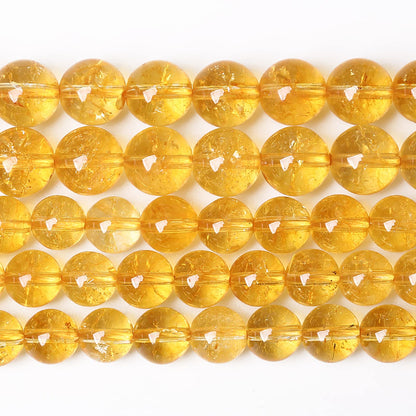 4MM 86PCS Natural Citrine Yellow Quartz Crystal Round Spacer Loose Beads for Jewelry Making 15 inches DIY Bracelet Necklace