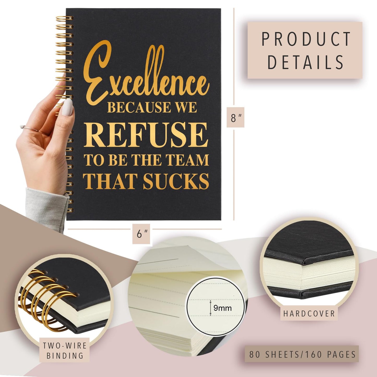 akeke Funny Spiral Notebook, Work Mental Health Humor Notebook, Sarcastic, Gag, Promotion New Job Appreciation Gifts for Worker Women Coworker Employee Colleague Team Boss Friend Leader HR AMM85